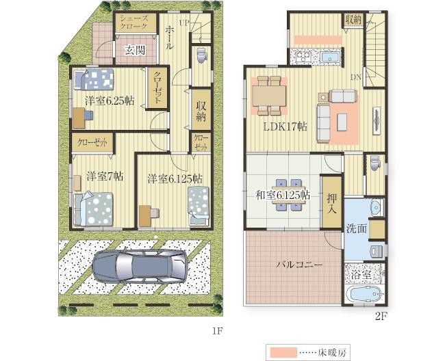 家事動線が一直線の家