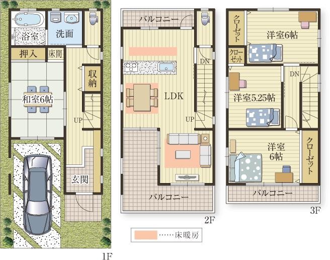 開口部が多く開放的なリビング