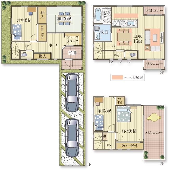 広い玄関ホール 広いバルコニー 間取りコレクション 大阪市 東淀川区 鶴見区 東大阪市で新築一戸建て 不動産のことならハウスパートナーへ