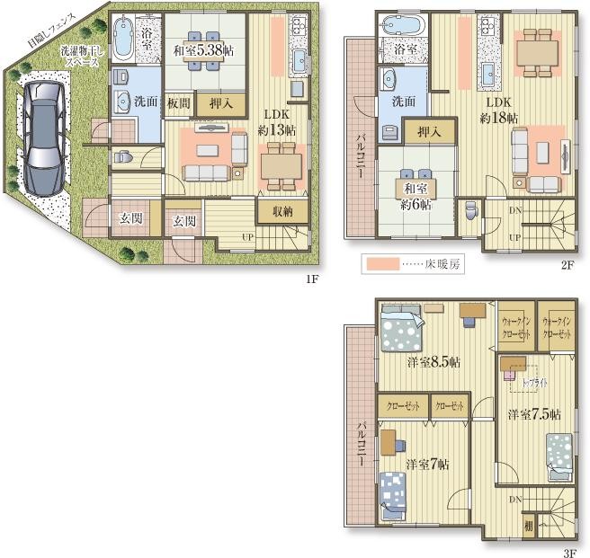 2世帯をつなぐとびらがある住まい