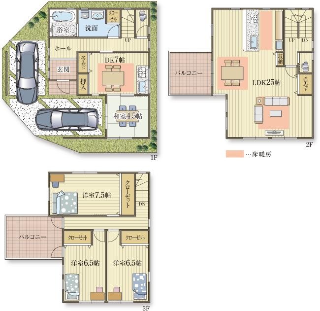 ゆったりとした住空間の2世帯住宅