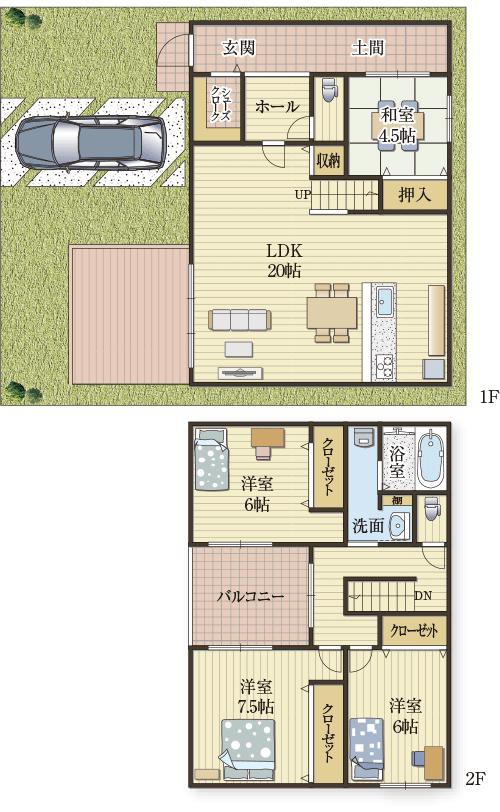 土間とデッキで屋内外を楽しむ