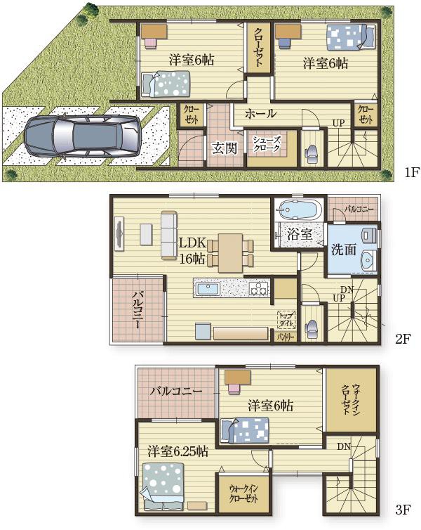 光あふれる収納住宅