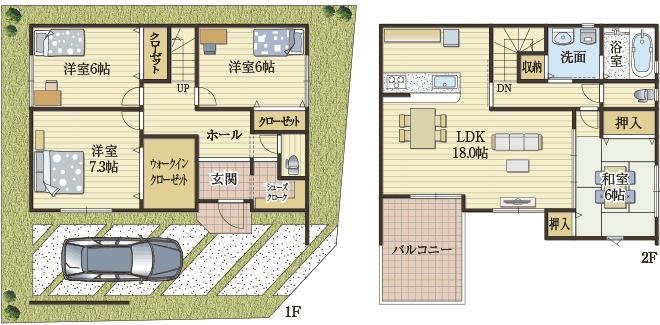 ウォークスルー動線が便利な家