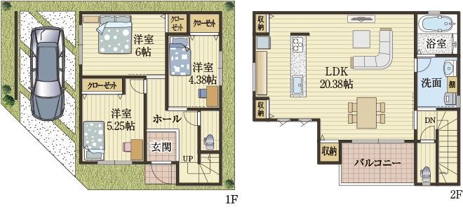 3点のLDK収納が便利な家