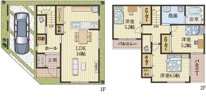 2点収納の使い分けが便利な家