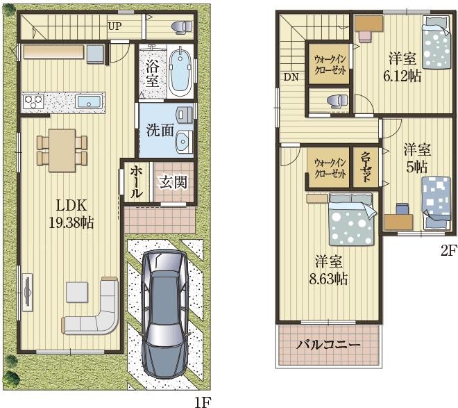 水廻り集約の家事ラク住宅