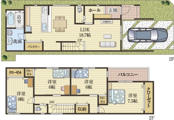 空間分けで暮らすゆとりの間取り