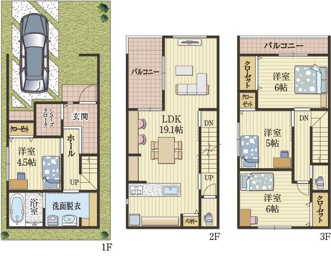 LDKのバルコニーが便利な家