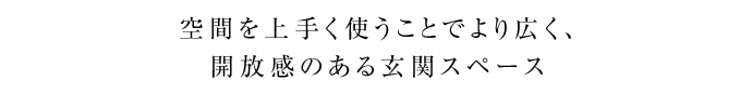 空間を上手く使うことでより広く、開放感のある玄関スペース