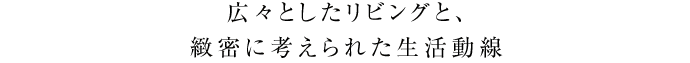 広々としたリビングと、緻密に考えられた生活動線